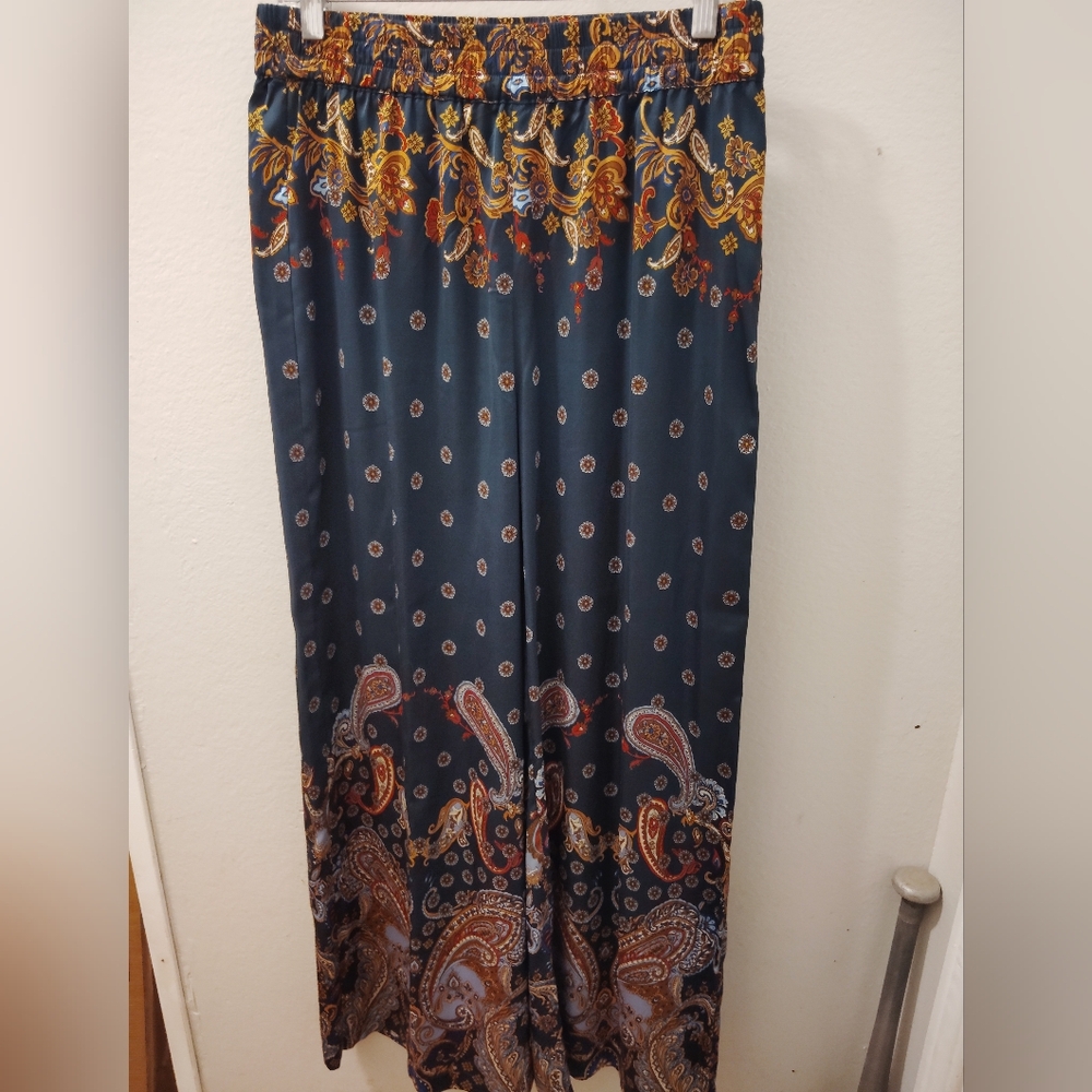 🦋Rachel Zoe Navy and Mustard Floral Trousers